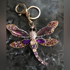 Purple Dragonfly Bag Charm/Keychain